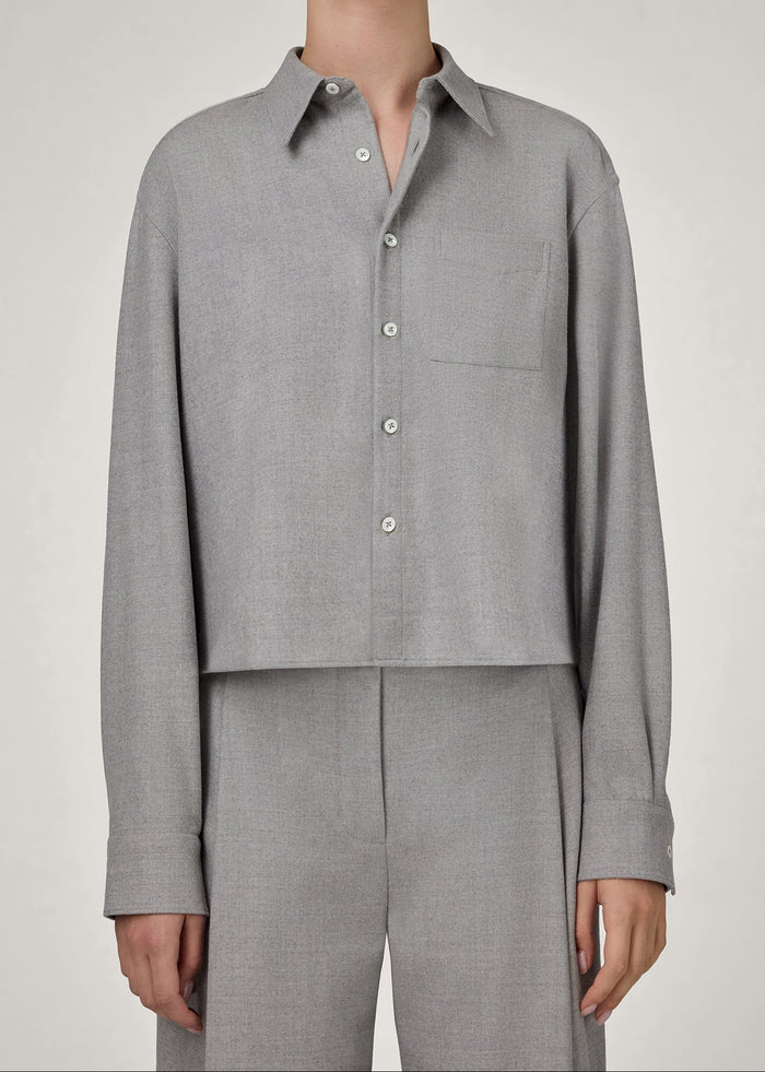 The Crop Shirt In Light Grey