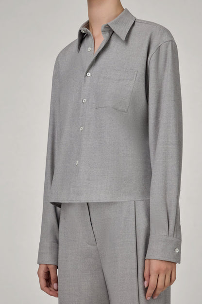 The Crop Shirt In Light Grey