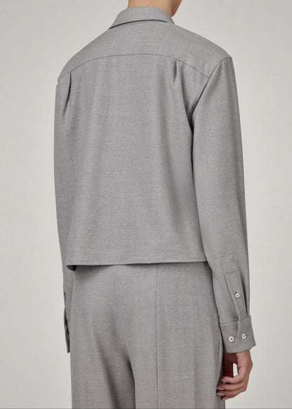 The Crop Shirt In Light Grey