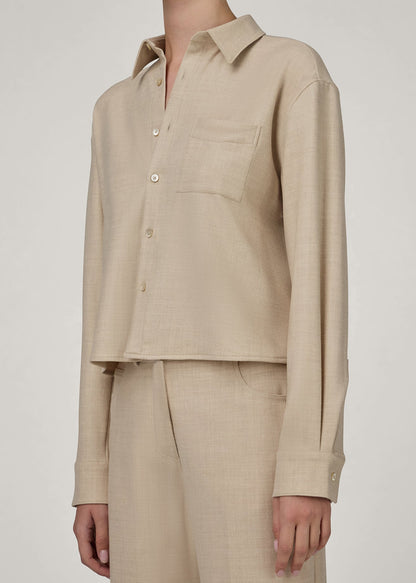 The Crop Shirt in Cream