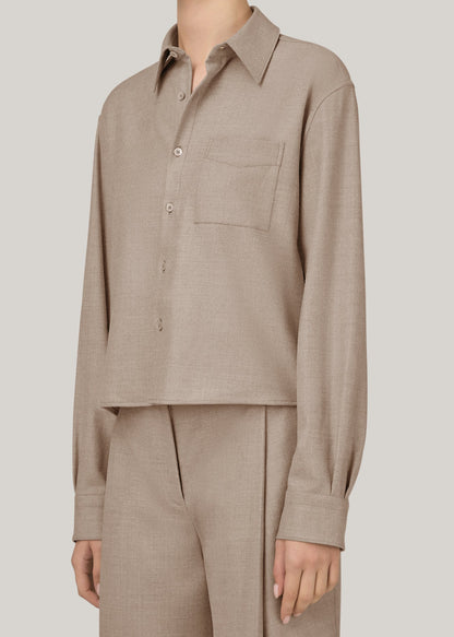 The Crop Shirt in Beige