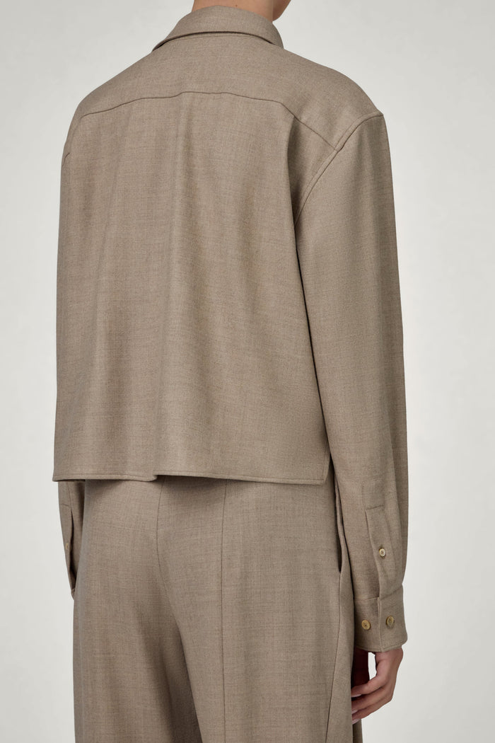 The Crop Shirt in Beige