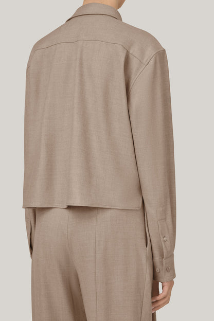 The Crop Shirt in Beige