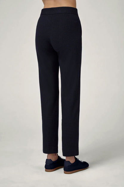 The Universal Pants in Navy Pinstripes