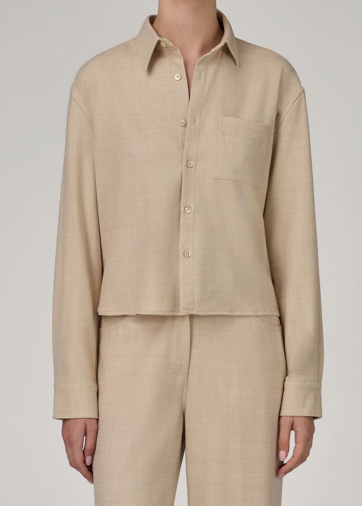 The Crop Shirt in Cream