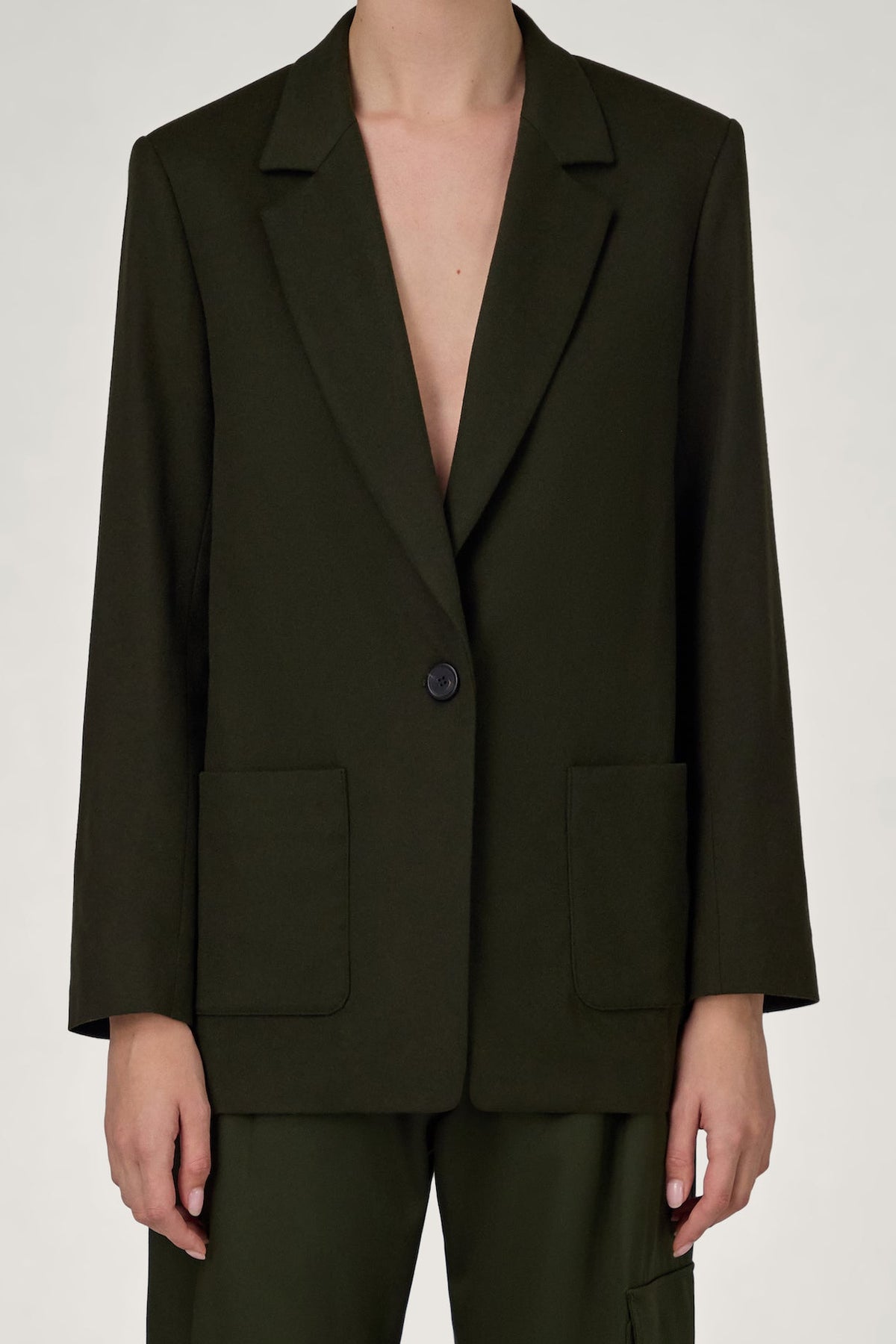 The Relaxed Blazer in Dark Green