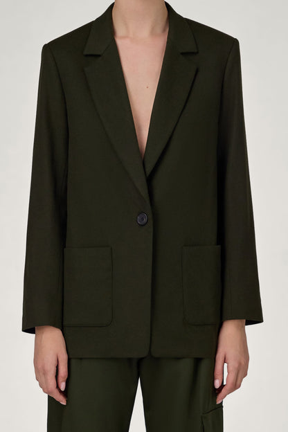 The Relaxed Blazer in Dark Green